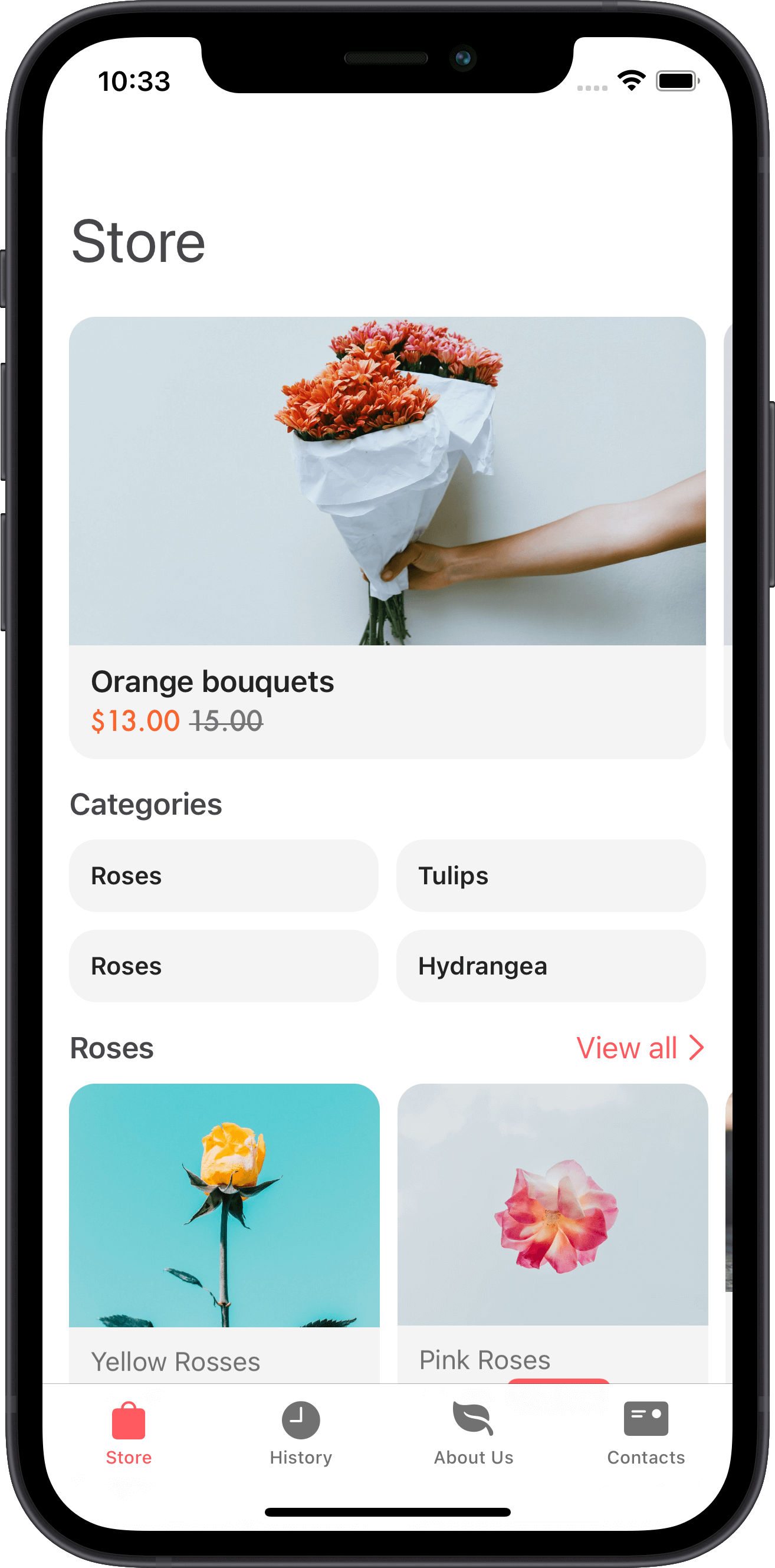 design system, flowers store, app, ui, ux, uikit