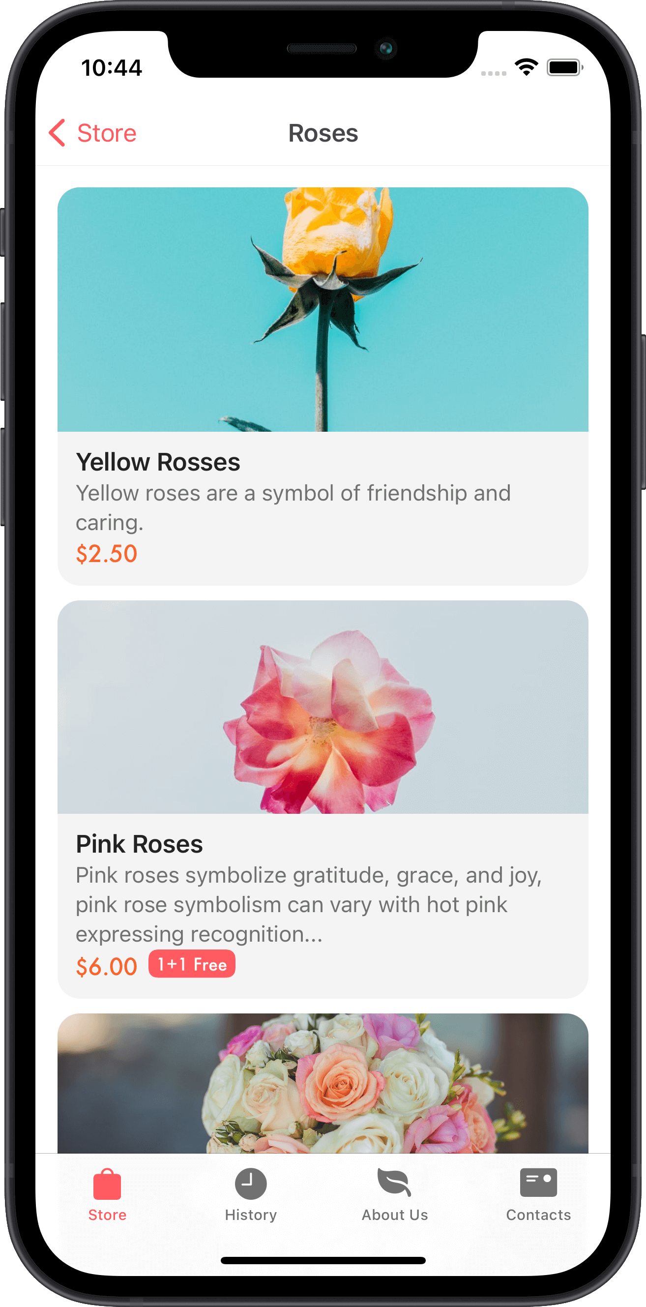 design system, flowers store, app, ui, ux, uikit